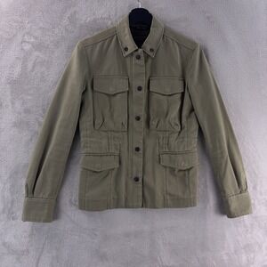 Rag & Bone M65 Field Jacket Womens Size 0 Green Utility Button Front Pockets